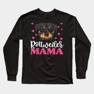 Cute Rottie Rottweiler Mama Shirt, Mothers Day Dog Mom Long Sleeve T-Shirt